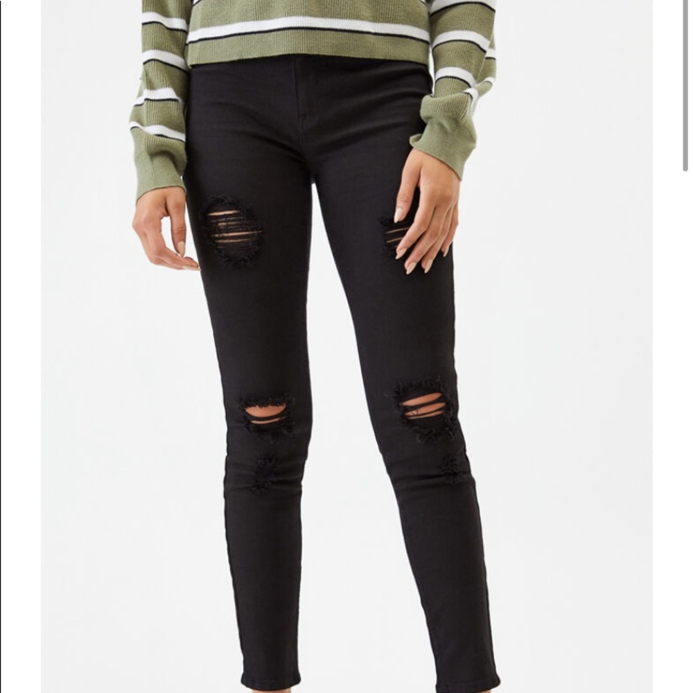 pacsun ripped black jegging
